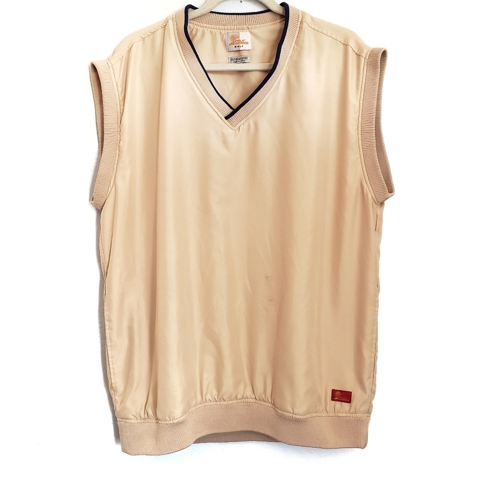 Palm Springs Golf Vest XL Tan Brushed Microfiber